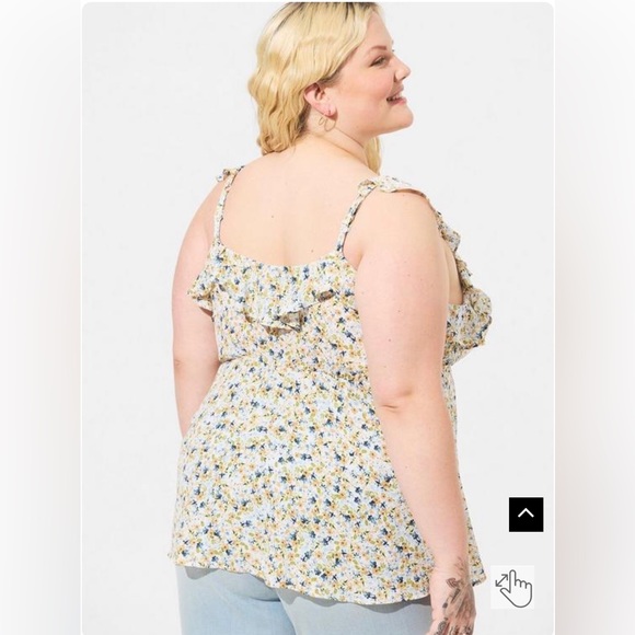 Torrid sz 3 Peplum Georgette Ruffle Surplice Tank Top NWT - Picture 3 of 8